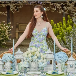 Best Mrs. Alice Delphine Blue Candle Holders (Pair)