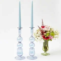 Best Mrs. Alice Delphine Blue Candle Holders (Pair)