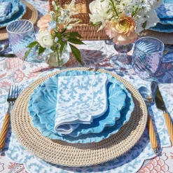 Clearance Mrs. Alice Edie Blue Coral Napkins (Set Of 4)