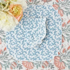 Clearance Mrs. Alice Edie Blue Coral Napkins (Set Of 4)
