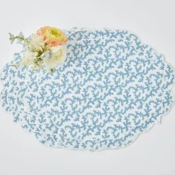 Best Mrs. Alice Edie Blue Coral Placemats (Set Of 4)