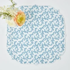 Outlet Mrs. Alice Edie Blue Coral Placemats & Napkins (Set Of 4)