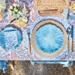 Outlet Mrs. Alice Edie Blue Coral Placemats & Napkins (Set Of 4)