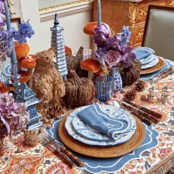 Mrs. Alice Elodie Blue Candle Holders (Pair)