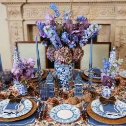 Mrs. Alice Elodie Blue Candle Holders (Pair)
