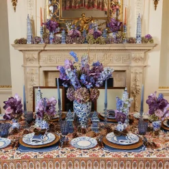 Mrs. Alice Elodie Blue Candle Holders (Pair)
