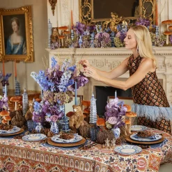 Mrs. Alice Elodie Blue Candle Holder Set