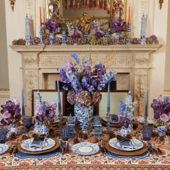 Mrs. Alice Elodie Blue Candle Holder Set