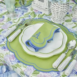 Mrs. Alice Eloise Green And Blue Napkins (Set Of 4)