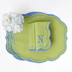 Discount Mrs. Alice Eloise Green And Blue Placemats (Set Of 4)