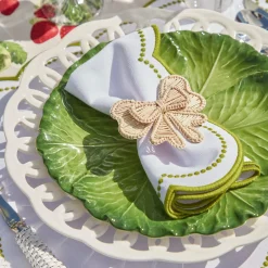 Discount Mrs. Alice Elsa White & Green Napkins (Set Of 4)