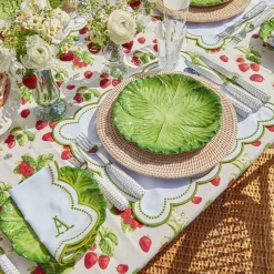 Discount Mrs. Alice Elsa White & Green Napkins (Set Of 4)