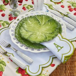 Best Mrs. Alice Elsa White & Green Napkins (Set Of 4)