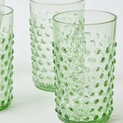 Clearance Mrs. Alice Emerald Hobnail Glasses (Set Of 6)