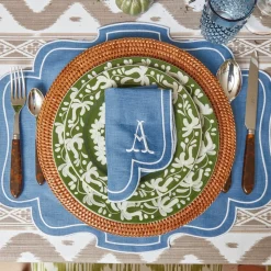 Online Mrs. Alice Eve Blue Linen Napkins (Set Of 4)
