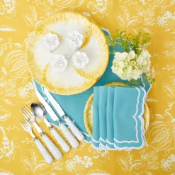 Best Mrs. Alice Fleur Turquoise Napkins (Set Of 4)