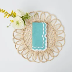 Best Mrs. Alice Fleur Turquoise Napkins (Set Of 4)