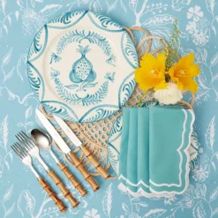 Best Mrs. Alice Fleur Turquoise Napkins (Set Of 4)