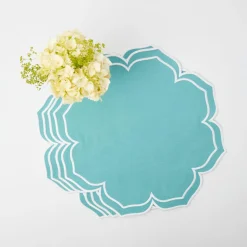 New Mrs. Alice Fleur Turquoise Placemats (Set Of 4)