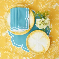 New Mrs. Alice Fleur Turquoise Placemats (Set Of 4)