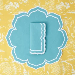 New Mrs. Alice Fleur Turquoise Placemats (Set Of 4)