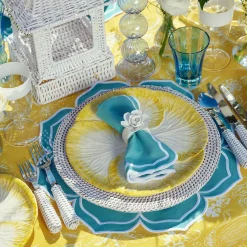New Mrs. Alice Fleur Turquoise Placemats (Set Of 4)
