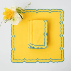Hot Mrs. Alice Fleur Yellow Napkins (Set Of 4)