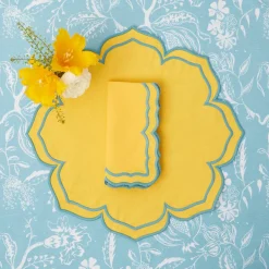 Hot Mrs. Alice Fleur Yellow Napkins (Set Of 4)