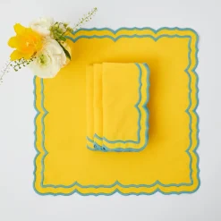 Outlet Mrs. Alice Fleur Yellow Placemats & Napkins (Set Of 4)