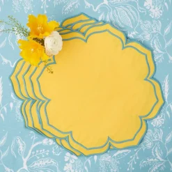 Best Mrs. Alice Fleur Yellow Placemats (Set Of 4)