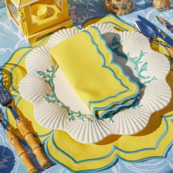 Best Mrs. Alice Fleur Yellow Placemats (Set Of 4)