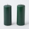 Best Mrs. Alice Forest Green Pillar Candles (Pair)