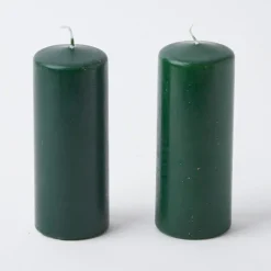 Best Mrs. Alice Forest Green Pillar Candles (Pair)