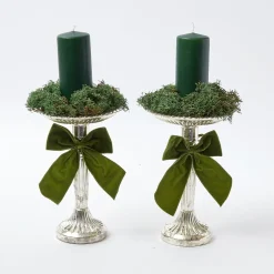 Best Mrs. Alice Forest Green Pillar Candles (Pair)