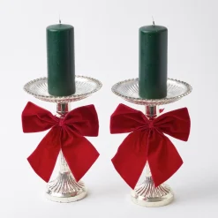 Best Mrs. Alice Forest Green Pillar Candles (Pair)