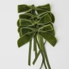 Hot Mrs. Alice Forest Green Velvet Mini Bows (Set Of 4)