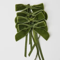 Hot Mrs. Alice Forest Green Velvet Mini Bows (Set Of 4)