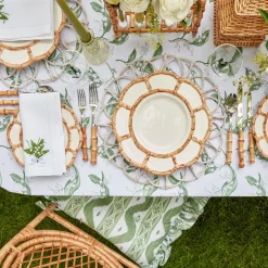 Sale Mrs. Alice Frilled Green Ikat Seat Pad Cushion