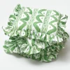 Clearance Mrs. Alice Frilled Green Ikat Seat Pad Cushion (Set Of 4)