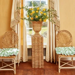 Clearance Mrs. Alice Frilled Green Ikat Seat Pad Cushion (Set Of 4)