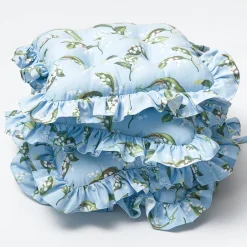 Best Mrs. Alice Frilled Lily Of The Valley Seat Pad Cushion (Set Of 4)