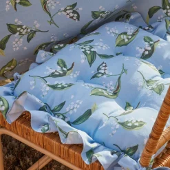 Best Mrs. Alice Frilled Lily Of The Valley Seat Pad Cushion (Set Of 4)
