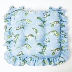 Best Mrs. Alice Frilled Lily Of The Valley Seat Pad Cushion (Set Of 4)