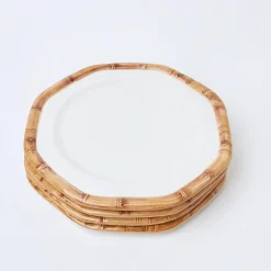 Hot Mrs. Alice Geometric Bamboo Dinner Plate (Set Of 4)