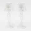Mrs. Alice Glass Lantern Tea Light Holder (Pair) - 24Cm