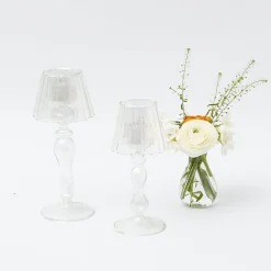 Mrs. Alice Glass Lantern Tea Light Holder (Pair) - 24Cm