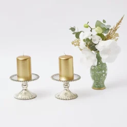 Outlet Mrs. Alice Gold Pillar Candles (Set Of 4)