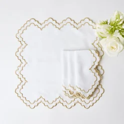 New Mrs. Alice Gold Snowflake Napkins (Set Of 4)
