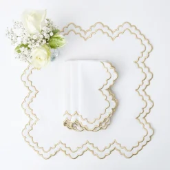New Mrs. Alice Gold Snowflake Napkins (Set Of 4)