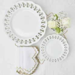 New Mrs. Alice Gold Snowflake Napkins (Set Of 4)